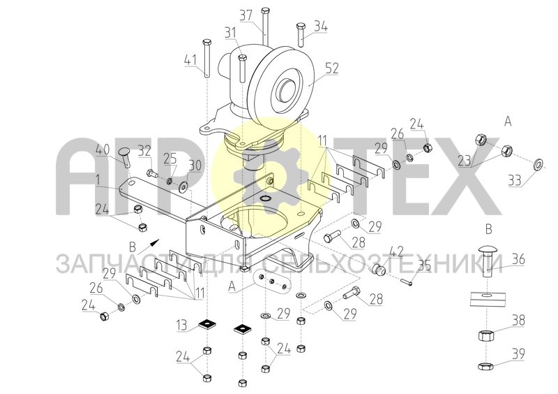 Привод режущего аппарата (РСМ-100.70.29.000Ф) (№28 на схеме)